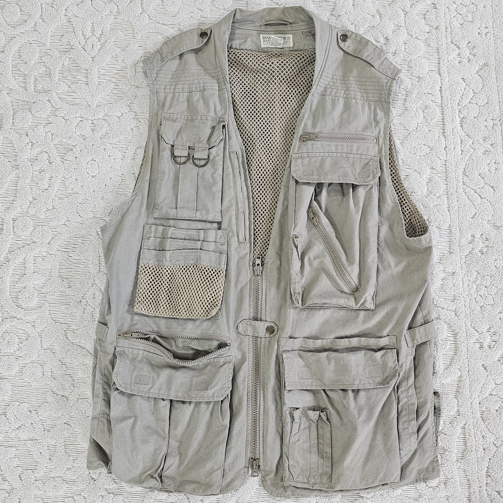 Vintage Banana Republic Safari Utility Vest with Multiple Pockets